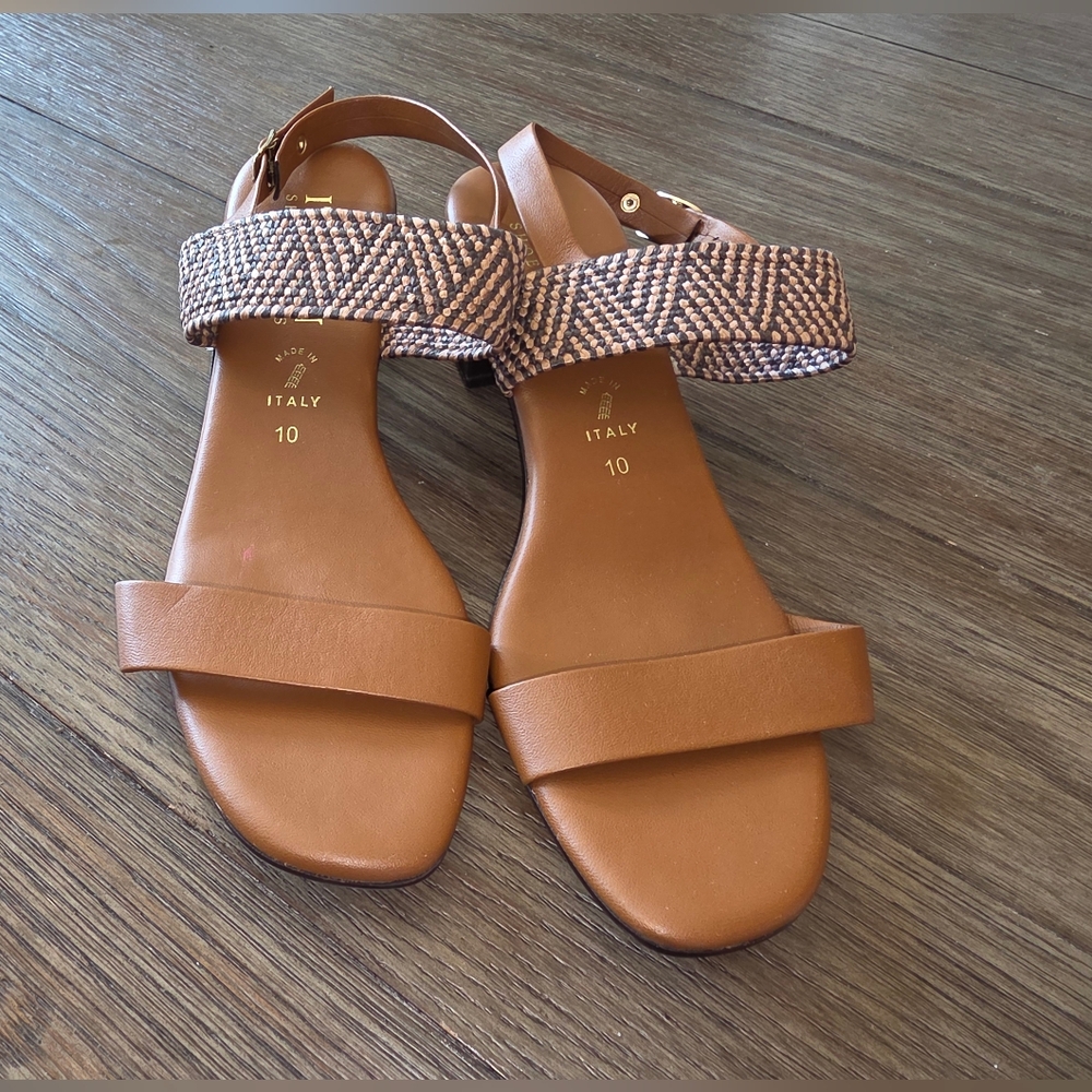 Italian Shoemakers Aztec Brown Woven Strap Sandals Size 10 - Picture 5 of 5